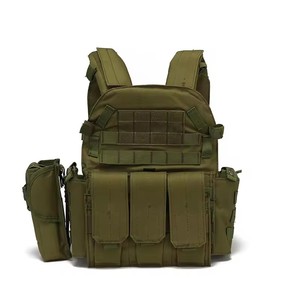 Gilet tactique en nylon noir avec bretelles, équipement de défense personnelle pour l'extérieur, avec plusieurs poches et conception à dégagement rapide - Product Image 3