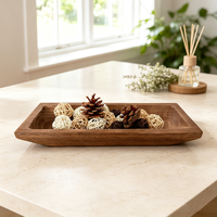 Großhandel Benutzerdefinierte Logo-Kerzenhalter aus Akazienholz, Mango-Salatschale, Halbmondförmige Holzschale für Kristalle