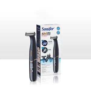 Sonifer-Kit 4 en 1, máquina de afeitar electrónica recargable por USB, flexible, resistente al agua, recortadora de barba, Afeitadora eléctrica
