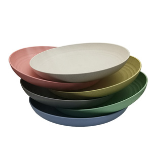 Lightweight Plastic Wheat Straw <strong>Plate</strong> Microwave and Dishwasher Safe Salad Cake Sandpaper Tableware Dinner &amp; <strong>Plate</strong> - Product Image 1