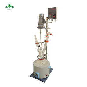 HJLab Reactor de vidrio de fondo redondo de capa única química de laboratorio pequeño de 5L con baño de calefacción - Product Image 3