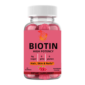 Gummies de biotine en gros pour usines avec biotine sodique : favorise la croissance des cheveux, de la peau et des ongles – Compléments alimentaires naturels à base de plantes - Product Image 1