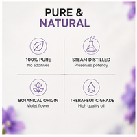 Huile Essentielle de Violette Pure et Naturelle ; Anti-inflammatoire et Apaisante pour la Peau, Convient aux Soins de la Peau et à l'Aromathérapie.