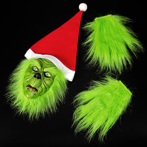 Máscara de Látex del <span class=keywords><strong>Grinch</strong></span>, Accesorio de Disfraz Verde Peludo para Fiestas, Halloween, Navidad, Bar, Cubrecabezas, Logotipo Personalizado, Cubre Rostro Ligero de PC - Product Image 6