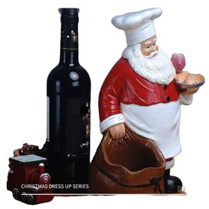 Özel reçine zanaat noel ev süs şarap rafı reçine ev dekor Santa heykel reçine şarap raflı dolap dekorasyon redone - Product Image 1