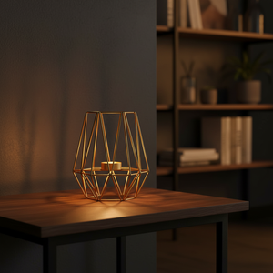Candelero de Hierro Dorado Nórdico con Forma de Polígono Geométrico, Portavelas para Velas de Té, Decoración para el Hogar, Regalo de Boda, Hecho a Mano, Marca Wonder, Logotipo Personalizado - Product Image 2
