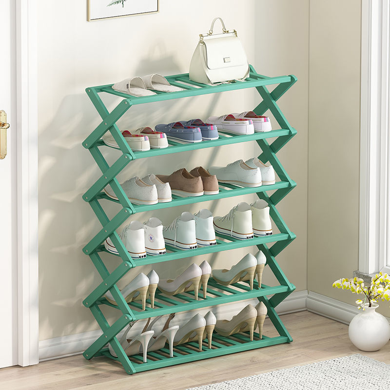 Amazing Custom Multilayer Foldable Shelf Wooden Bamboo 4 5Tiers Folding Display Shoe Rack Organizer For Entryway Hallway