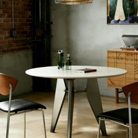 Table à manger moderne minimaliste industrielle en pierre frittée 6 places, design durable et écologique, mobilier de salle à manger en bois massif