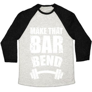 Hace que esa barra se doblegue! Camiseta de Béisbol Unisex de Mezcla Triple - Product Image 2