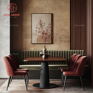 Juego de Muebles de Lujo Modernos para Restaurante de Hotel, Asientos de Terciopelo, Silla de Cuero, Mesa de Madera, Cafetería, <span class=keywords><strong>Bistro</strong></span> - Product Image 6