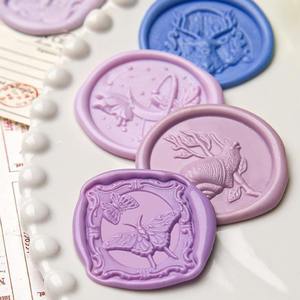 Têtes de sceau de cire en relief, design classique papillon en cuivre, pour la création de sceaux de cire - Product Image 3