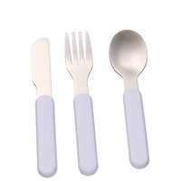 Ensemble de couverts pour enfants Mepal Mio 3 pièces (fourchette cuillère) pour 12 mois, plastique, portable, rose foncé