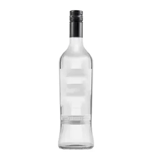Empty Vodka Bottle Glass Bottles for Filling Alcoholic or Juice Metal Bottle Cap Support Screen Printing Surface
