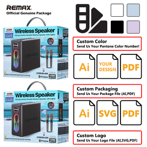Remax Loa Không Dây 120W Giọng Nói Mạnh Mẽ Khuếch Đại Đảng Loa Di Động <span class=keywords><strong>Bluetooth</strong></span> Loa Với 2 Micro Không Dây - Product Image 2