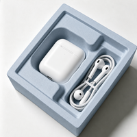 Emballage de vente au détail pour téléphone avec plateau intérieur, câble de chargeur et emplacements pour carte SIM, insert en pulpe moulée biodégradable, boîte cadeau de marque
