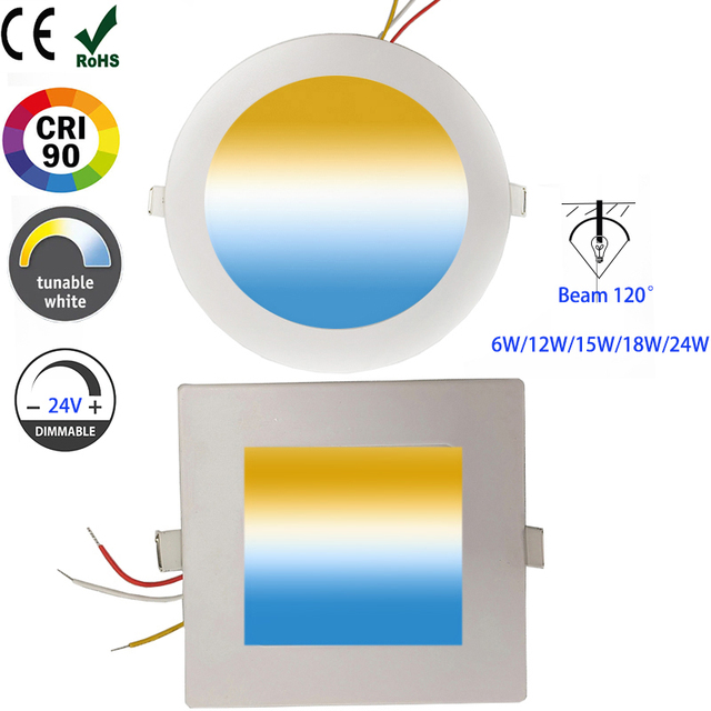 Benory Cri90 Tunable White 2000K-6000K Ceiling Panel Light KNX Dali Loxone Zigbee Tuya Wify Smart Control Panel Light 6W 12W 15W