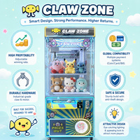 Machine de jeu à grue à pince personnalisable avec zone de prélèvement, distributeur de jouets LED, machine à pinces pour aire de jeux intérieure, pour plan d'affaires