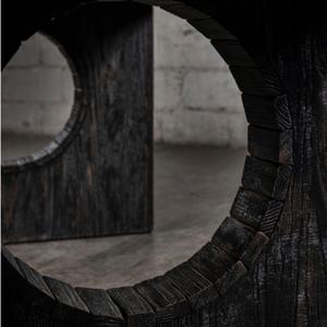 Table de salle à manger carrée en bois massif de luxe, style Brutaliste, pour 6 personnes, mobilier de ferme moderne - Product Image 2