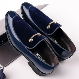 Zapatos de Cuero, Zapatos Casuales de <span class=keywords><strong>Gamuza</strong></span> <span class=keywords><strong>y</strong></span> <span class=keywords><strong>Charol</strong></span>, Mocasines Modernos, Zapatos de Vestir para Hombre - Product Image 4