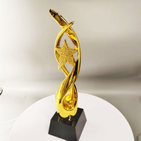 Design personnalisé de haute qualité Cristal plaqué or argent Bronze Awards Creative Design Gold Resin Star Crystal Trophies Awards