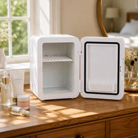 Mini-réfrigérateur portable 4 L avec lumière d'ambiance, refroidissement rapide, blanc, pour mini-bar, chambre à coucher, soins de la peau et voiture