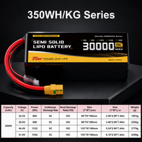 Batterie Li-ion semi-solide LiPO en pochette 30h 29.5Ah 24Ah 6S~14S pour éclairage, drone agricole, UAV, cartographie, VTOL