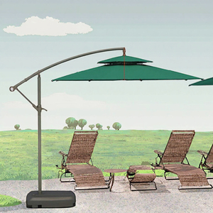 10ft Outdoor <b>Banana</b> Garden Full Size Offset Tilt Mechanism Steel <b>Parasol</b> Courtyard Beach -Park Patio Umbrella Outdoor Furniture - Product Image 3