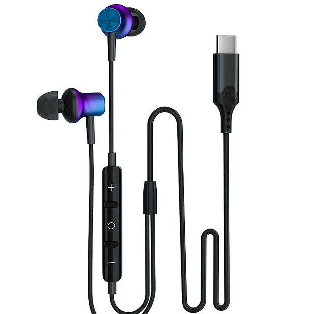 Type c Wired Earphones Wired Headphone Noise Cancelling In-ear Earphones  With Mic