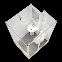 Offre Spéciale : Kit Complet de Salle de Bain Préfabriqué Modulaire de Luxe avec Cabine de Douche à Fenêtre en Verre pour Hôtels et Camping
