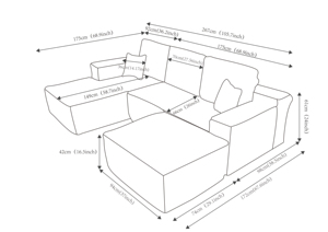 L-Shape Compressed <b>Sofa</b>, Modern Corduroy Convertible Couch Sectional Home <b>Storage</b> Leisure Furniture Foldable Compressed Couch B0 - Product Image 2