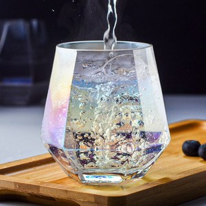 Wholesale 350ml Borosilicate Glass Gold Rim <strong>Diamond</strong> Shape Coffee Water Cocktail Whisky Vodka Glass Cup <strong>glassware</strong> - Product Image 4