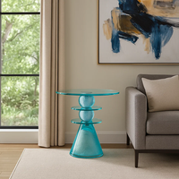 JingYue table d'appoint de luxe en résine transparente personnalisée meubles artisanaux pour espaces commerciaux hôtels salons