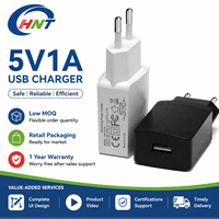 Vente d'usine CE FCC Adaptateur d'alimentation à découpage DC 5W Prise US/EU Chargeur mural USB 5V 1A 2A