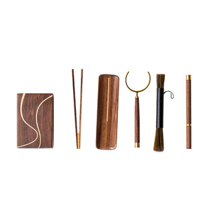 Walnut Wood <b>Tea</b> <b>Set</b> Six Gentlemen Kung Fu <b>Tea</b> Tools Square Shape High End <b>Tea</b> Brewing Kit Afternoon <b>Tea</b> Use - Product Image 5