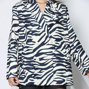 Chaqueta Vintage de manga larga para mujer, traje con cuello en V, estampado colorido, moda nueva, otoño 2021 - Product Image 5