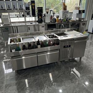 Bar <span class=keywords><strong>de</strong></span> acero inoxidable <span class=keywords><strong>de</strong></span> estilo moderno, estación <span class=keywords><strong>de</strong></span> cócteles, Mostrador <span class=keywords><strong>de</strong></span> Bar <span class=keywords><strong>de</strong></span> Club <span class=keywords><strong>de</strong></span> Hotel comercial personalizado con refrigerador - Product Image 1