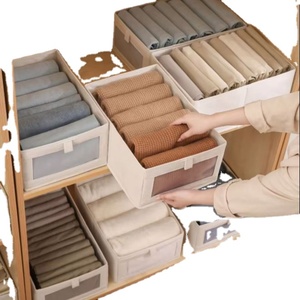 Modern Injection Square 100% Cotton Fabric 19L Dustproof <b>Folding</b> Clothing <b>Storage</b> <b>Box</b> for Bedding Bedroom Balcony Organizer - Product Image 1