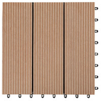 Dalles de terrasse en composite plastique WPC, aspect bois naturel, imperméables, pour jardin et extérieur, à poser soi-même