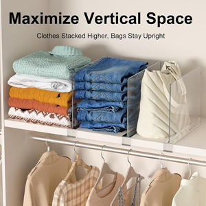 8pcs Adjustable <b>Acrylic</b> Bookshelf Shelf Dividers Vertical Purse Separators for Closet Organization - Product Image 4
