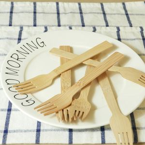 Juego de Cubiertos de Bambú Biodegradables Ecológicos, Utensilios Desechables de Grado Alimenticio para Comida para Llevar de Restaurantes - Product Image 4