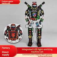 Costume de robot LED modulaire à assemblage séparé, LED clignotantes de couleur réglable pour club, bar, spectacle, carnaval, événement, promotion de marque, mascotte