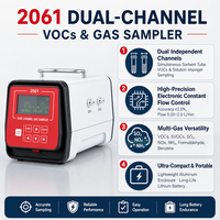 Lao Ying 2061 Échantillonneur de gaz oxygène à double canal avec solution d'adsorption en phase solide et alarme sonore pour l'air ambiant intérieur