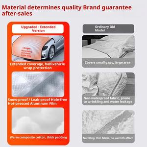 Protection pare-neige pour pare-brise avant de <span class=keywords><strong>voiture</strong></span>, couverture antigel en matériau PE, imperméable, 100% rejet UV/IR, épaisse pour une utilisation hivernale - Product Image 4