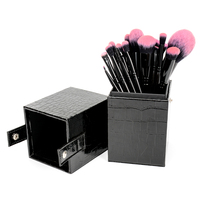 Set kuas kosmetik profesional mewah 18 pcs alat rias wajah Logo kustom Set kuas rias kualitas tinggi dengan tas