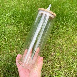 Gobelet droit à double paroi de 20 oz pour sublimation, réutilisable, effet boule à neige, transparent, verre à bière de 12 oz - Product Image 4