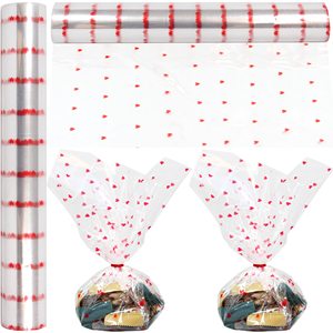 Papier d'emballage en cristal personnalisé, rouleau de <span class=keywords><strong>film</strong></span> transparent avec des cœurs, paniers cadeaux, fleurs, friandises pour les anniversaires, les fêtes - Product Image 2