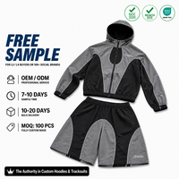 Ensembles coupe-vent unisexes : Veste à capuche et short contrastants, survêtement streetwear et sportswear, personnalisable OEM ODM en gros