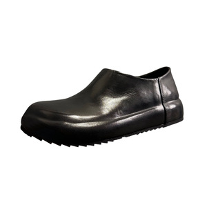 Mocasines de Piel Genuina para Hombre, Negros, de Tacón Bajo, Transpirables, Casuales, de Color Sólido, Moda Juvenil - Product Image 1