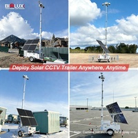Remolque de Vigilancia Solar HiSOLO con Cableado Integrado, Caja CCTV Giratoria, Sin Combustible, Sistema de Cámara de Seguridad Portátil para Exteriores