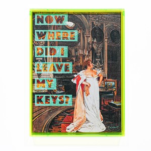 Tableau sur toile avec cadre en acrylique vert citron 30x40cm épaisseur 5cm - Product Image 1